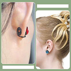 6 Pair 6 Color Plastic Ladybug Cuff Earrings&nbsp;EJEW-AB00001