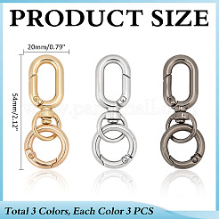 9Pcs 3 Colors Alloy Swivel Clasps&nbsp;HJEW-ME00045