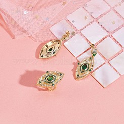 Green Cubic Zirconia Evil Eye Dangle Stud Earrings&nbsp;JE997A