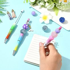 DIY ビーズペンセット  ABSプラスチックボールペンとボールペンリフィルを含む  シリコンと鉄のラインストーンビーズ  合金カニカンとエナメルペンダント  フェイクスエードタッセル  ミックスカラー  ペン：148x12mm  4色  1pc /カラー  4pc&nbsp;DIY-FS0009-36