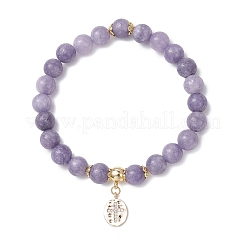 8.5MM Dyed Natural White Jade Round Beaded Stretch Bracelets for Women&nbsp;BJEW-JB12260-03