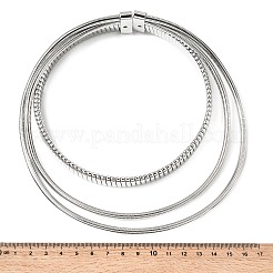 Alloy 3 Layer Snake Chain Choker Necklaces with Iron Clasps&nbsp;NJEW-P353-01P