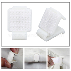 プラスチック製のテーブルカバーテーブルクロスウェイト  面ファスナー付き  ホワイト  37x26x27mm&nbsp;FIND-WH0082-77