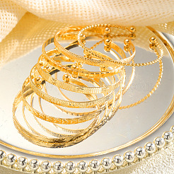 7Pcs 7 Styles Alloy Cuff Bangles for Women&nbsp;FS-WGE4796-01