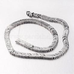 電気メッキ非磁性合成ヘマタイトビーズ連売り  矢じり  銀メッキ  4x6x3mm  穴：1mm  約206個/連  15.7インチ&nbsp;G-F300-19-01