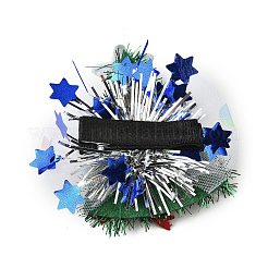 クリスマステーマのグリッターフェルト生地のワニのヘアクリップ  鉄クリップ付き  クリスマスツリー  76x75x16.5mm&nbsp;LS-PHAR-U002-01E