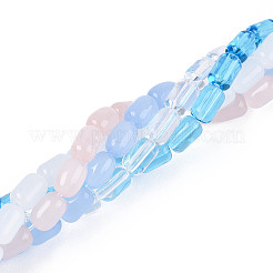 Imitation Jade & Transparent Glass Beads Strands&nbsp;GLAA-N058-4x6mm-A01