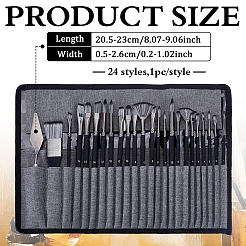 23Pcs Wool & Nylon Painting Brush and 1Pc 304 Stainless Steel Scraper&nbsp;AJEW-WH0696-657