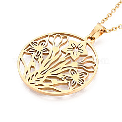 304 Stainless Steel Pendant Necklaces&nbsp;NJEW-T018-57G