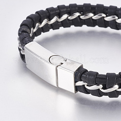 Leather Braided Cord Bracelets&nbsp;BJEW-E350-08B