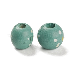Spray Painted Natural Maple Wood European Beads&nbsp;WOOD-M007-05A