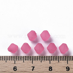 つや消しアクリルビーズ  多面カット  コーン  ショッキングピンク  6x5.5mm  穴：1.5mm  約6770個/500g&nbsp;MACR-S373-61K-09