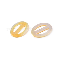 天然シェルのトライグライドアジャスターバックル  オーバル  ゴールド  24x18x2mm  穴：15x4mm&nbsp;SSHEL-N039-02