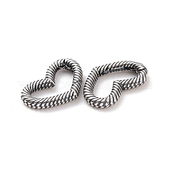 スターリングシルバースプリングゲートリング925個  ハート  アンティークシルバー  10.5x16.5x2mm  内径：4x12mm&nbsp;STER-D036-04AS