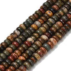 Natural Picasso Jasper/Polychrome Jasper Beads Strands&nbsp;G-L635-A38-4x2mm