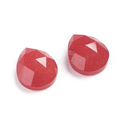 染色された天然翡翠カボション  ティアドロップ  多面カット  ミックスカラー  10~10.5x9x4~4.5mm&nbsp;G-F680-C