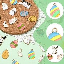 20Pcs 10 Styles Alloy Enamel Pendants&nbsp;ENAM-YW0008-70