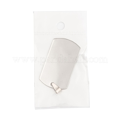 Non-Tarnish 201 Stainless Steel Rounded Rectangle Mirror Polished Finish Stamping Blank Tag Pendants&nbsp;STAS-S030-03