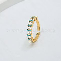 Adjustable Brass Micro Pave Open Cuff Rings for Women&nbsp;WJ0294-2