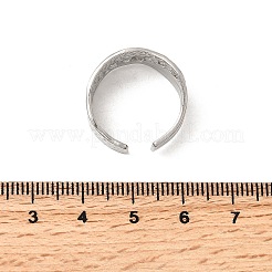 304ステンレススチールオープンカフリングセッティング  ステンレス鋼色  9.5mm&nbsp;RJEW-H261-12P