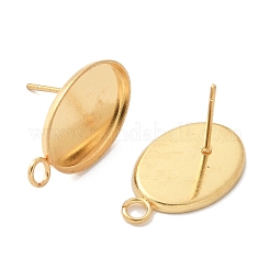 304ステンレススチールスタッドピアス  オーバル  18KGP本金メッキ  18x11mm  穴：2mm  ピン：0.7x11mm&nbsp;LS-STAS-C117-07G