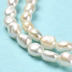 天然養殖淡水パールビーズ連売り  研磨両側  グレード4 A  リネン  3~4x4.5~5mm  穴：0.5mm  約70個/連  14.17''~14.57''（36~37センチメートル）&nbsp;PEAR-E016-104