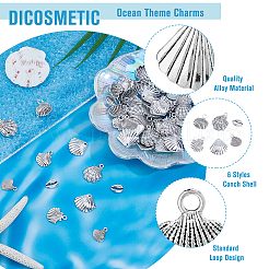 120Pcs 6 Styles  Tibetan Style Alloy Pendants&nbsp;TIBEP-DC0001-32