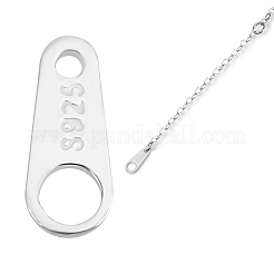 スターリングシルバーリンク50個925個  チェーンタブ  スタンプ925個付き  銀  7x3x0.5mm  穴：0.5~2mm&nbsp;STER-BBC0001-09