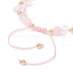 Floral Acrylic Beads Braided Bead Bracelets for Women&nbsp;BJEW-MZ00192-02