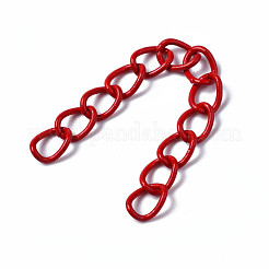 スプレー塗装された鉄のカーブチェーンエクステンダー  溶接されていない  ミックスカラー  4.4~4.5cm  リンク：5.5x4x0.7mm&nbsp;CH-T003-02
