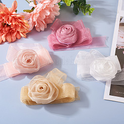 4Pcs 4Colors Cloth Rose Ribbon Chokers&nbsp;FIND-TA0002-27