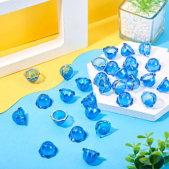 30Pcs UV Plating Acrylic Bead Caps&nbsp;PACR-TA0001-17F