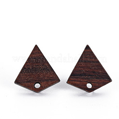 Walnut Wood Stud Earring Findings&nbsp;WOOD-S054-49