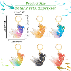 12Pcs 6 Colors Goldfish Locking Stitch Markers&nbsp;HJEW-PH01601