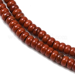 天然石レッドジャスパービーズ連売り  グレードA  ロンデル  4x2~2.5mm  穴：1mm  約164個/連  15.04''（38.2センチメートル）&nbsp;G-K343-C48-01