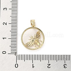 Brass Micro Pave Clear Cubic Zirconia Pendants&nbsp;KK-M275-14G