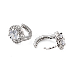 Rack Plating Flat Round Brass Hoop Earrings&nbsp;EJEW-N055-35P-RS