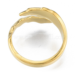 Ion Plating(IP) 304 Stainless Steel Leaf Cuff Rings&nbsp;RJEW-N038-125LG