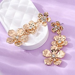 Flower Zinc Alloy Dangle Stud Earrings&nbsp;EJEW-Z107-02G
