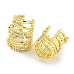 Brass Micro Pave Cubic Zirconia Cuff Earrings&nbsp;EJEW-C104-041G