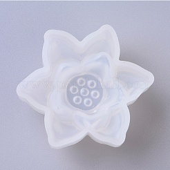 シリコンモールド  レジン型  UVレジン用  エポキシ樹脂ジュエリー作り  ハスの花  ホワイト  68x61x33mm&nbsp;X-DIY-G010-63