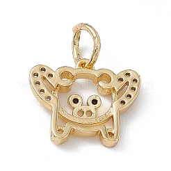 Rack Plating Brass Micro Pave Cubic Zirconia Charms&nbsp;KK-G451-26G
