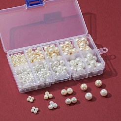 428スタイルのガラスパールビーズ連売り8個。  パールカラーの  ラウンド  ミックスカラー  4~10mm  穴：1mm&nbsp;HY-FS0001-08