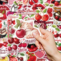 漫画チェリー紙ステッカー50枚  自己接着  スーツケース用  スケートボード  冷蔵庫  ヘルメット  携帯電話のシェル  ミックスカラー  34~55x49~52x0.2mm  50個/セット&nbsp;STIC-C012-15