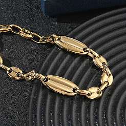 304 Stainless Steel Coffee Bean Chain Bracelets&nbsp;SA-CBA2696-07G