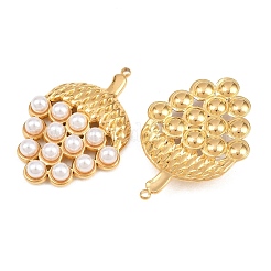 304 Stainless Steel & White ABS Plastic Pearl Pendants&nbsp;STAS-G398-29G