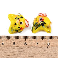 手作りランプワークビーズ  魚  きいろ  17~19x19~21x10~11mm  穴：1.4mm&nbsp;LAMP-T023-16K