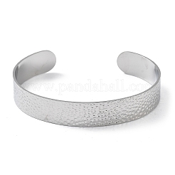 304ステンレススチール製ハンマー加工カフバングル（女性用）  ステンレス鋼色  内径：2-5/8インチ（6.6cm）&nbsp;BJEW-Z078-11P