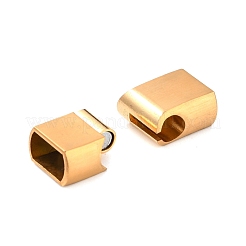 長方形 304 ステンレススチール マット 磁気ネックレス留め具  接着端付き  18KGP本金メッキ  25x14x8mm  穴：6x11.5mm&nbsp;STAS-I011-11A-G