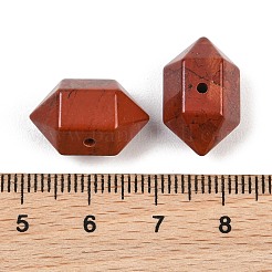 天然石レッドジャスパービーズ  多面カット  六角形の両端が尖った弾丸ビーズ  17~18x9~11x9~11mm  穴：1.5mm&nbsp;GG-CBA3EE1-08B